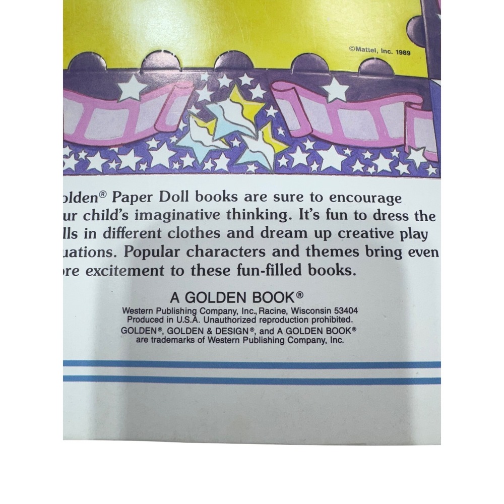 Vintage Barbie Paper Doll Book Golden Book‎ Press-Out Stage 1989 Mattel Un-Cut - Picture 6 of 9